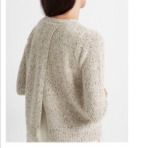 Club Monaco beige with specks back split sweater